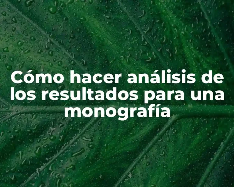Cómo hacer análisis de los resultados para una monografía