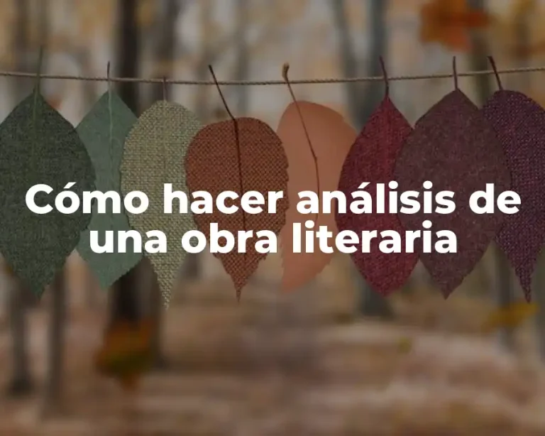 Cómo hacer análisis de una obra literaria