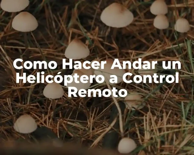 Como Hacer Andar un Helicóptero a Control Remoto
