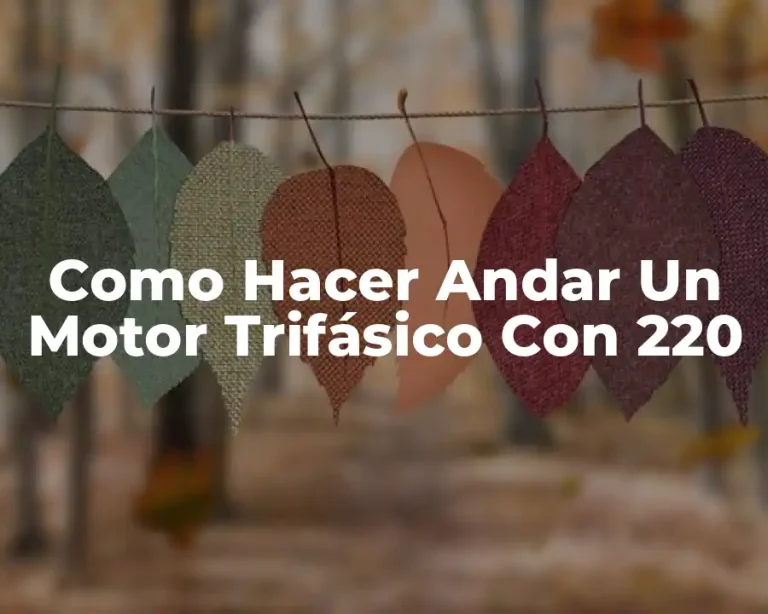 Como Hacer Andar Un Motor Trifásico Con 220