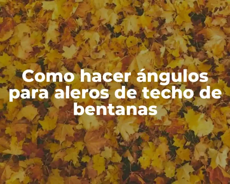 Como hacer ángulos para aleros de techo de bentanas