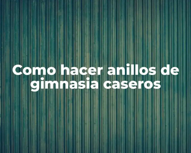 Como hacer anillos de gimnasia caseros