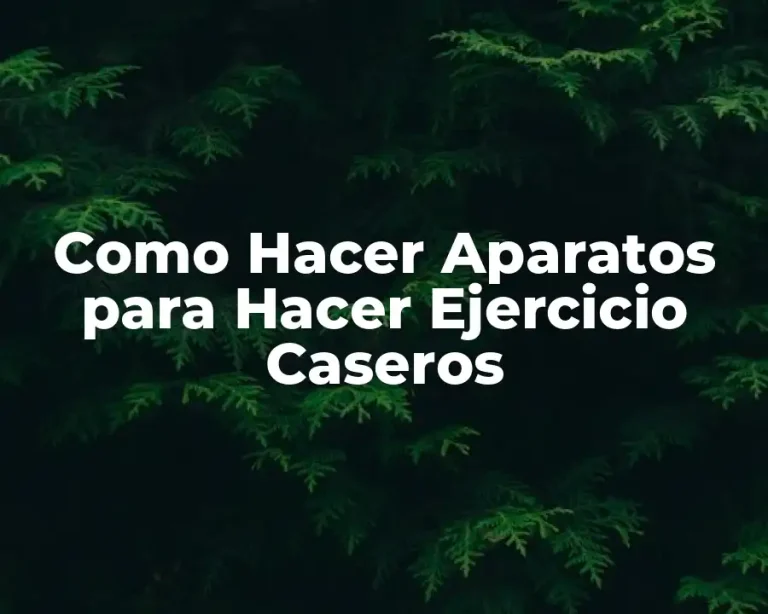 Como Hacer Aparatos para Hacer Ejercicio Caseros