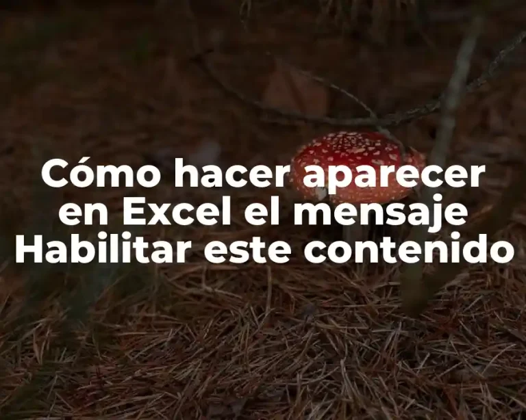 Cómo hacer aparecer en Excel el mensaje Habilitar este contenido