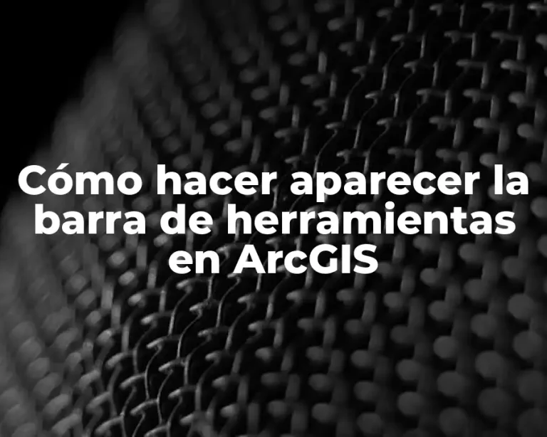 Cómo hacer aparecer la barra de herramientas en ArcGIS