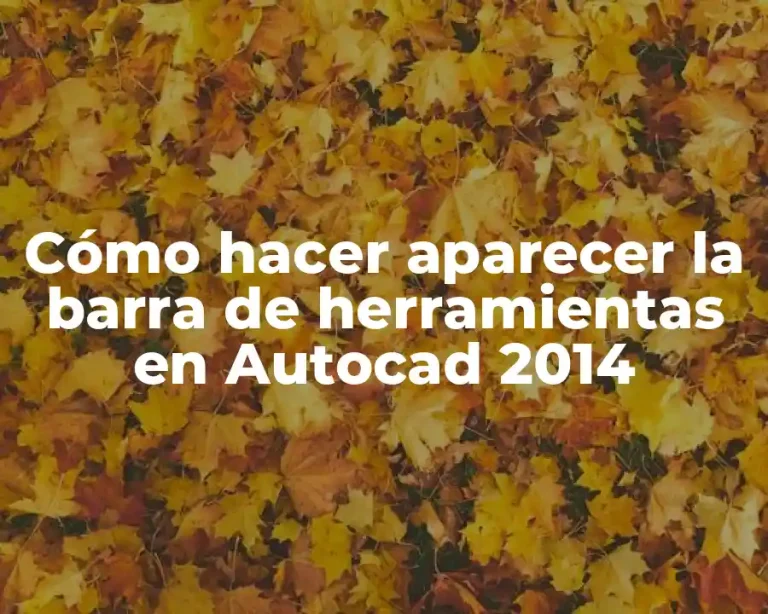 Cómo hacer aparecer la barra de herramientas en Autocad 2014