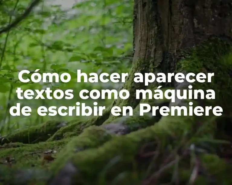 Cómo hacer aparecer textos como máquina de escribir en Premiere