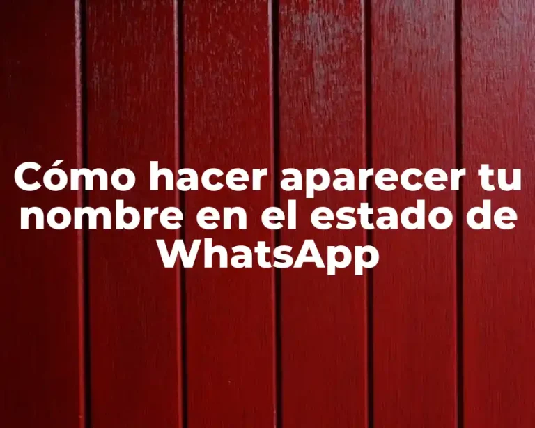Cómo hacer aparecer tu nombre en el estado de WhatsApp