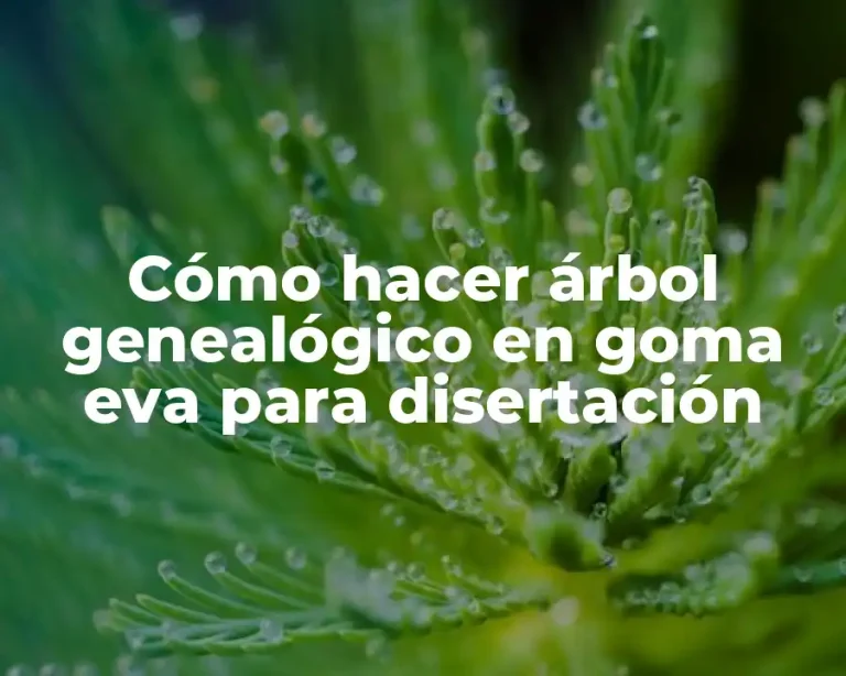 Cómo hacer árbol genealógico en goma eva para disertación