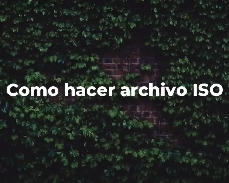 Como hacer archivo ISO