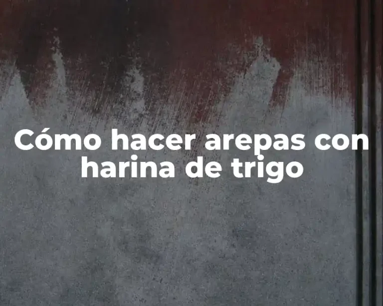 Cómo hacer arepas con harina de trigo