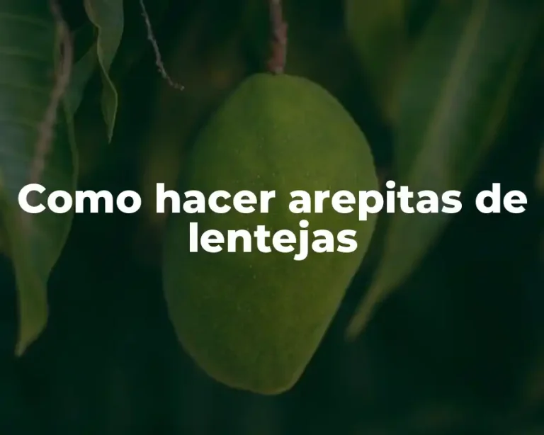 Como hacer arepitas de lentejas
