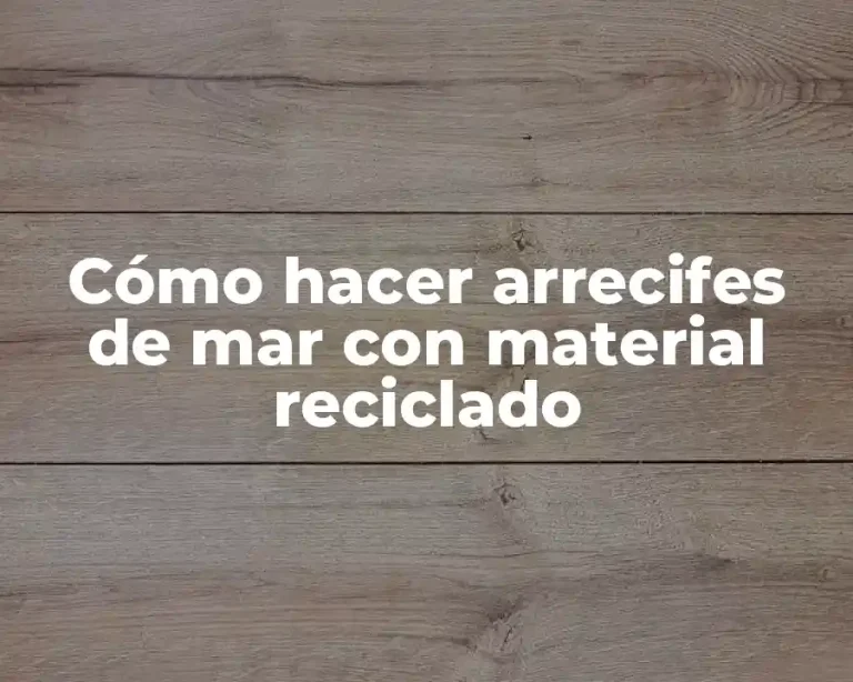 Cómo hacer arrecifes de mar con material reciclado