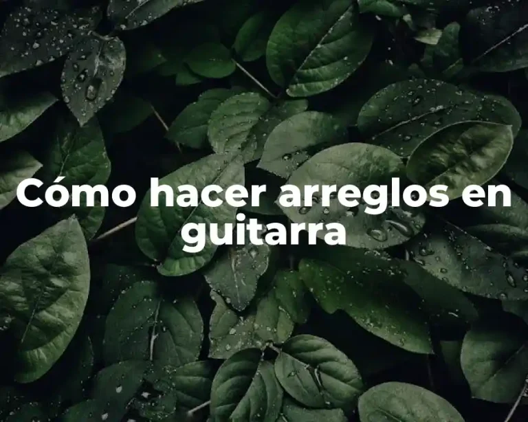 Cómo hacer arreglos en guitarra