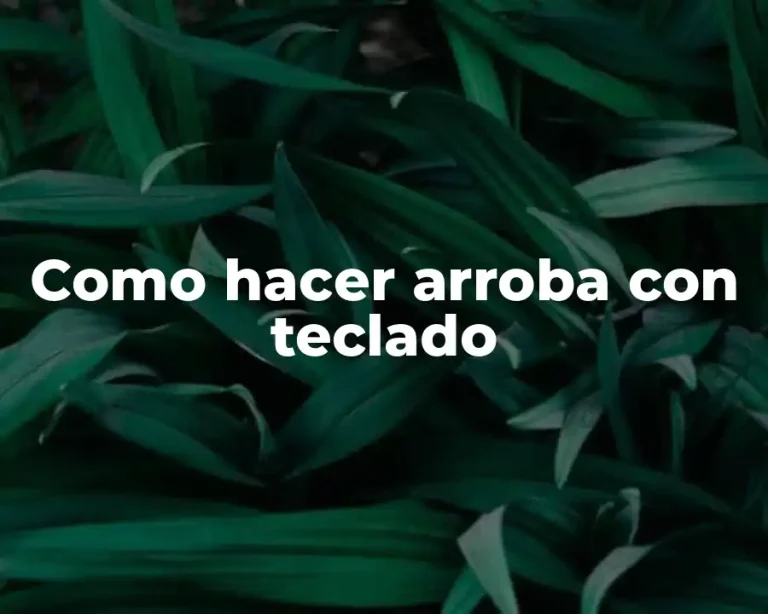 Como hacer arroba con teclado