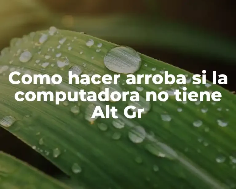 Como hacer arroba si la computadora no tiene Alt Gr