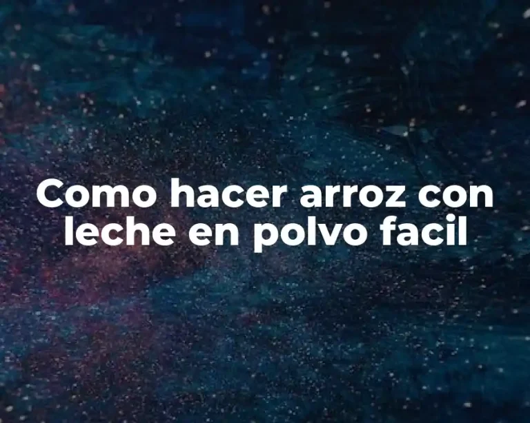 Como hacer arroz con leche en polvo facil