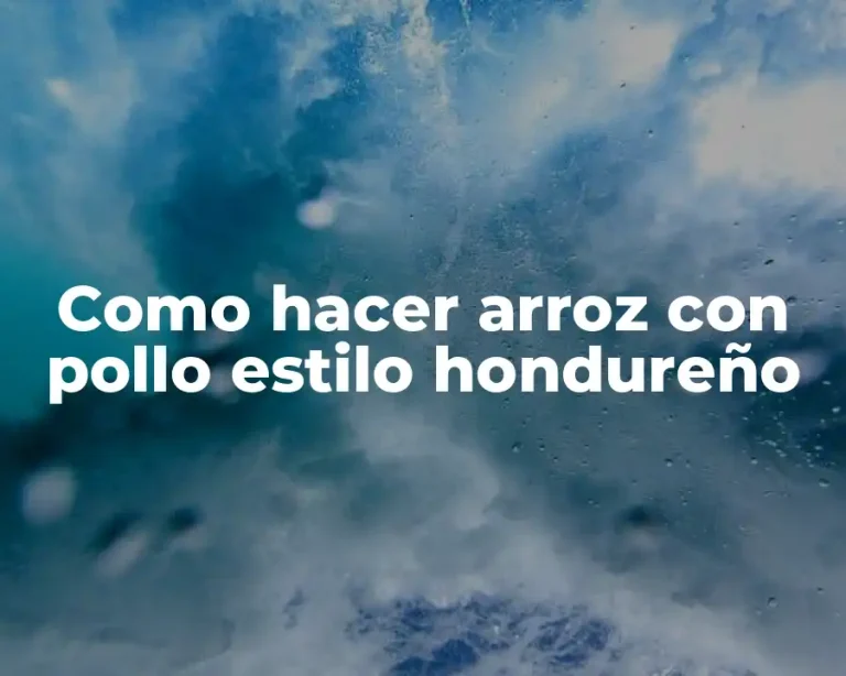 Como hacer arroz con pollo estilo hondureño