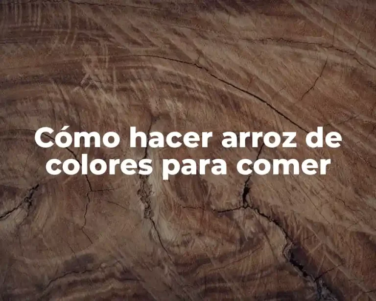 Cómo hacer arroz de colores para comer