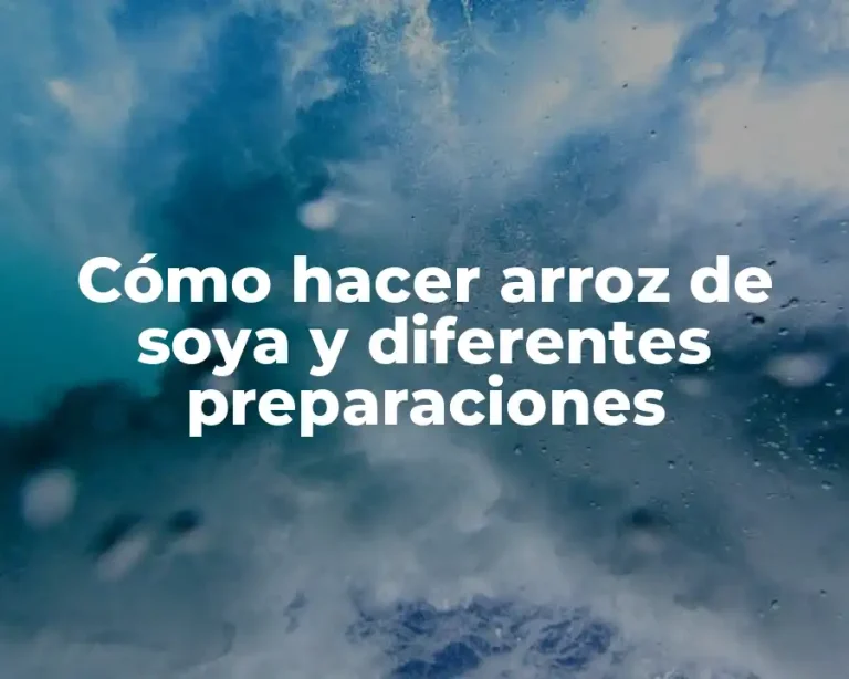 Cómo hacer arroz de soya y diferentes preparaciones