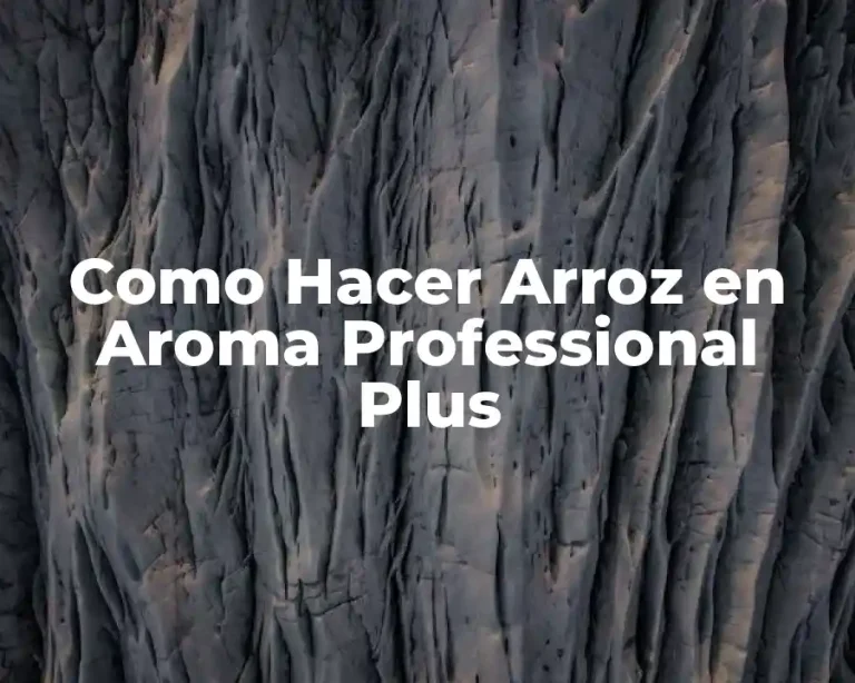 Como Hacer Arroz en Aroma Professional Plus