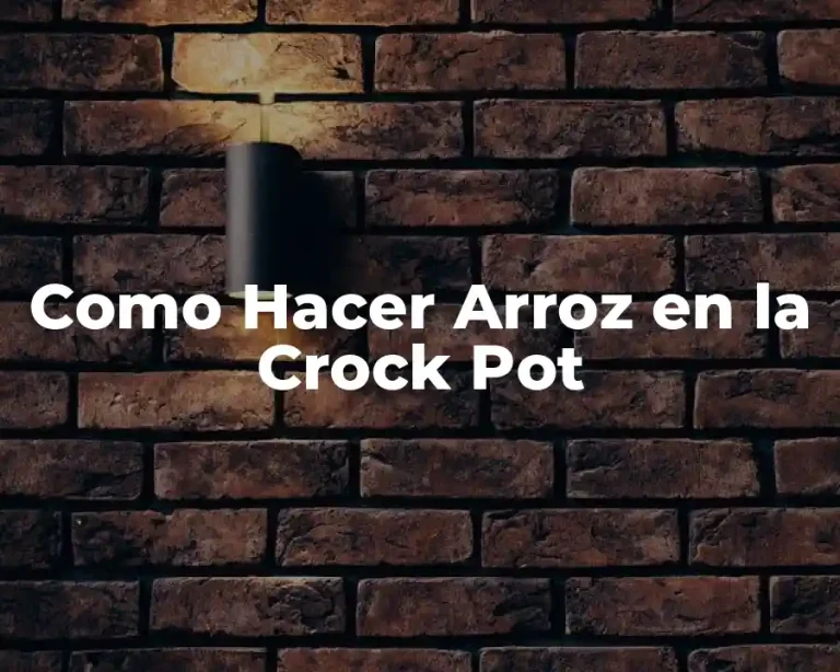 Como Hacer Arroz en la Crock Pot