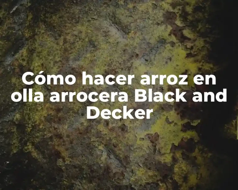 Cómo hacer arroz en olla arrocera Black and Decker