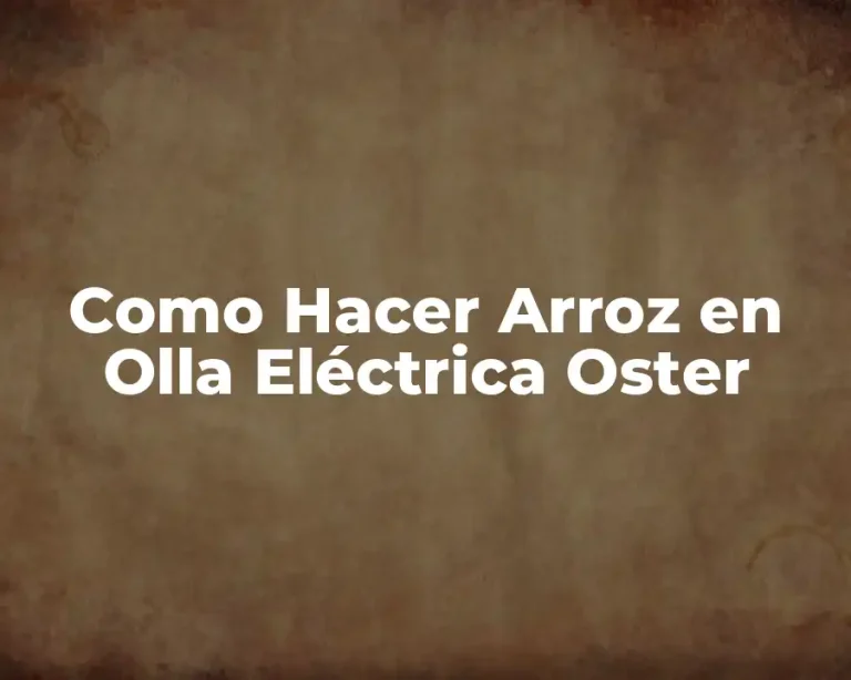 Como Hacer Arroz en Olla Eléctrica Oster