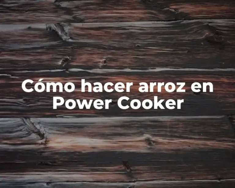 Cómo hacer arroz en Power Cooker