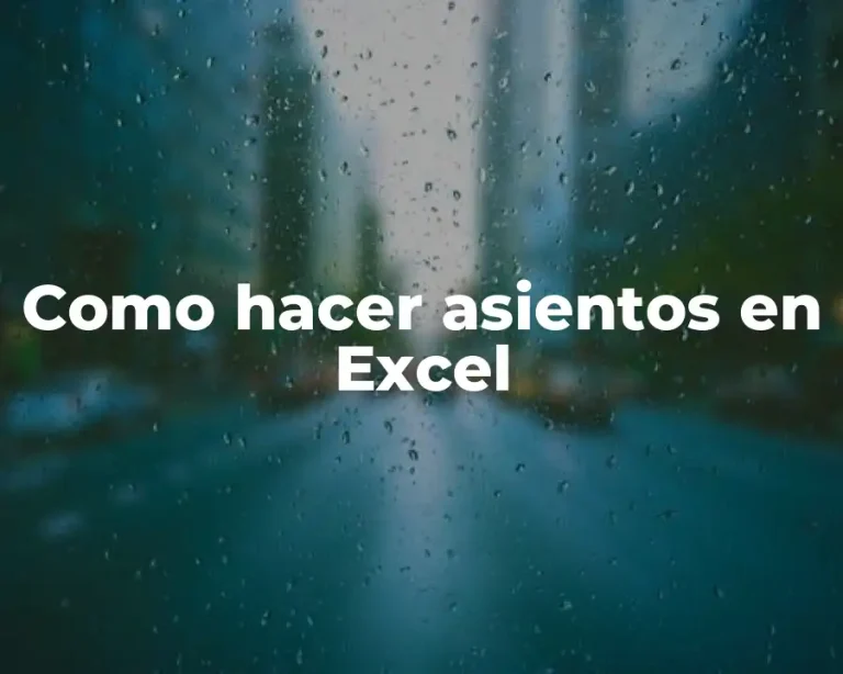 Como hacer asientos en Excel
