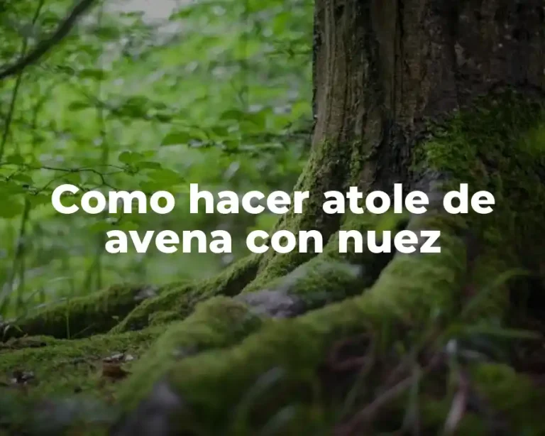 Como hacer atole de avena con nuez