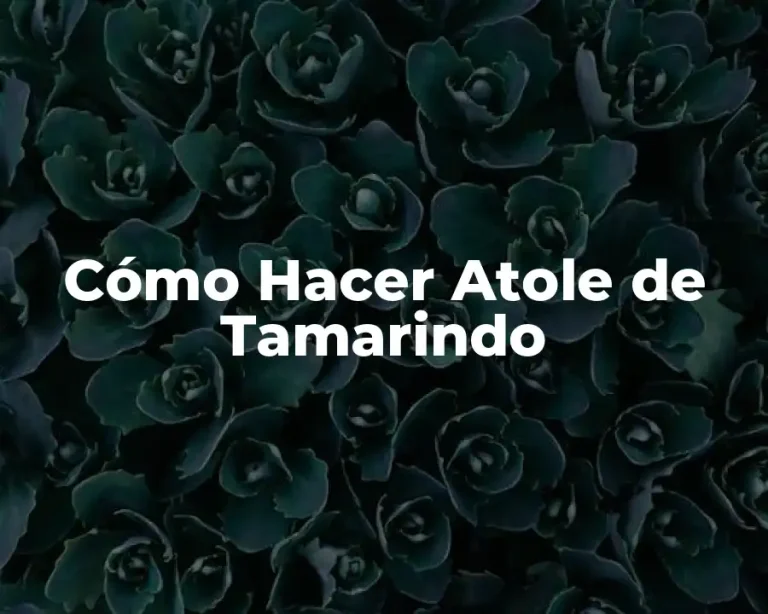 Cómo Hacer Atole de Tamarindo