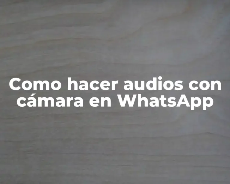 Como hacer audios con cámara en WhatsApp