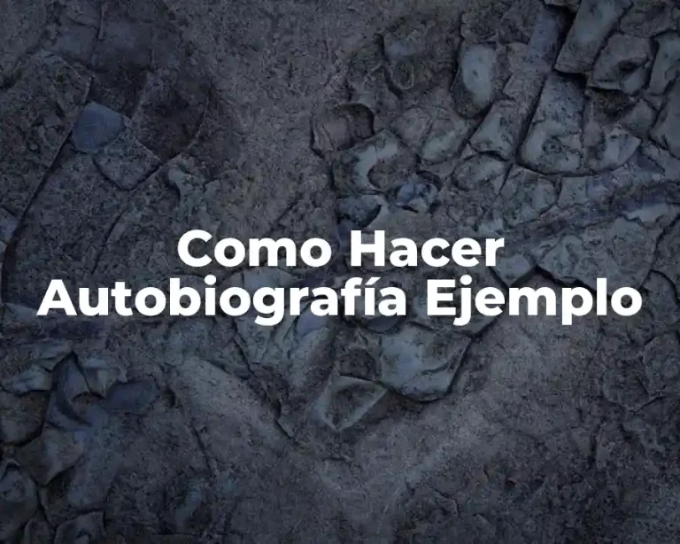Como Hacer Autobiografía Ejemplo