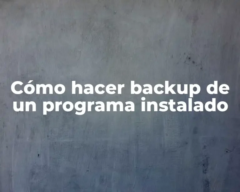 Cómo hacer backup de un programa instalado