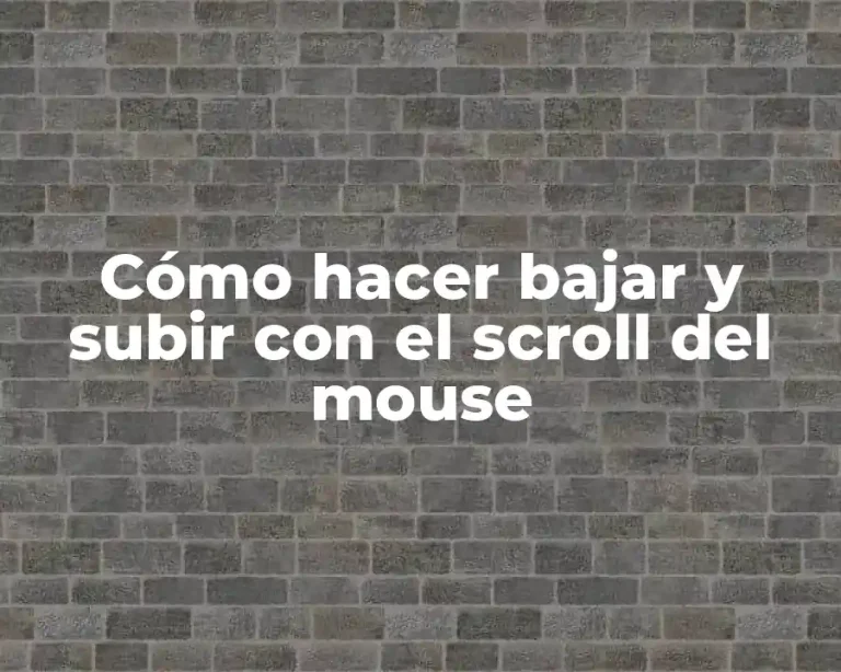 Cómo hacer bajar y subir con el scroll del mouse
