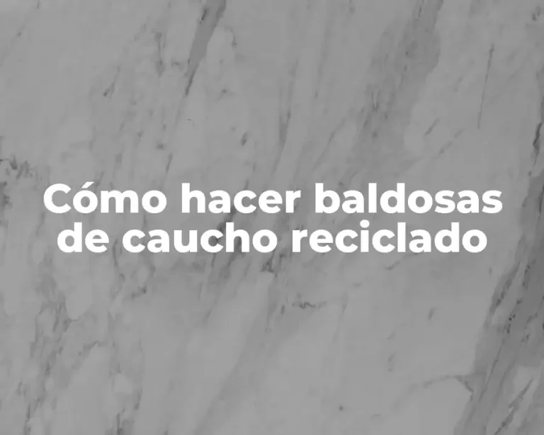 Cómo hacer baldosas de caucho reciclado