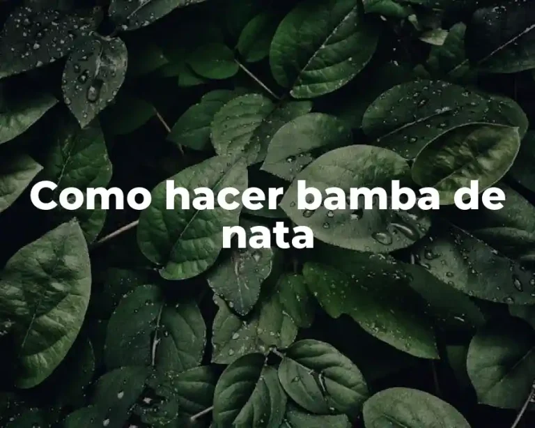 Como hacer bamba de nata