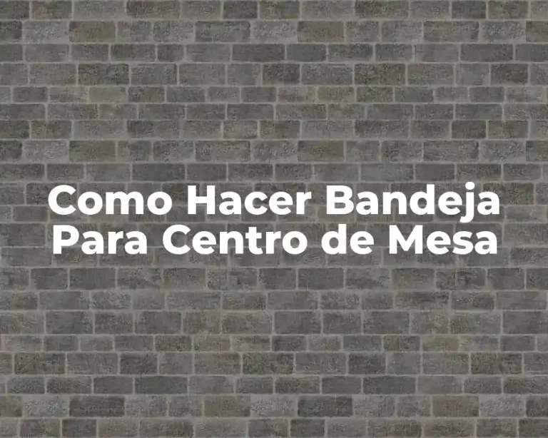 Como Hacer Bandeja Para Centro de Mesa