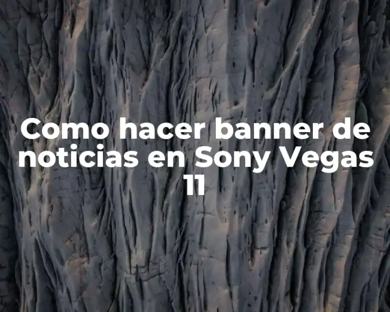 Como hacer banner de noticias en Sony Vegas 11