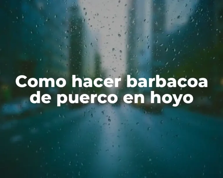Como hacer barbacoa de puerco en hoyo