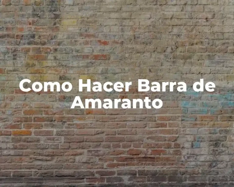 Como Hacer Barra de Amaranto