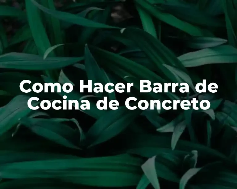 Como Hacer Barra de Cocina de Concreto