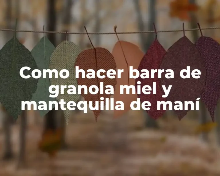 Como hacer barra de granola miel y mantequilla de maní