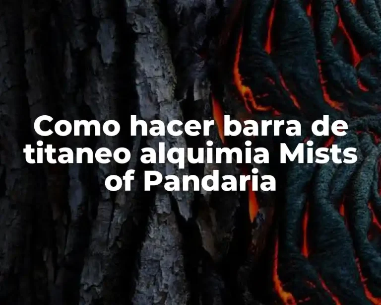 Como hacer barra de titaneo alquimia Mists of Pandaria