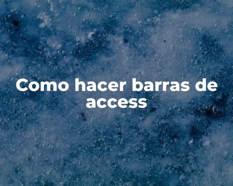 Como hacer barras de access