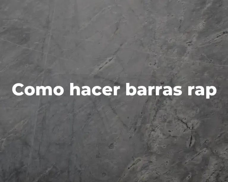 Como hacer barras rap