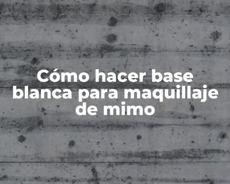 Cómo hacer base blanca para maquillaje de mimo