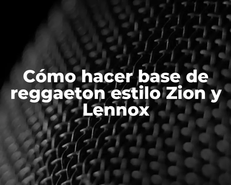 Cómo hacer base de reggaeton estilo Zion y Lennox