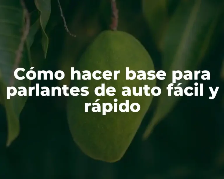 Cómo hacer base para parlantes de auto fácil y rápido